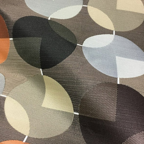 Arc-Com Compass Godiva Geometric Design Brown Upholstery Fabric