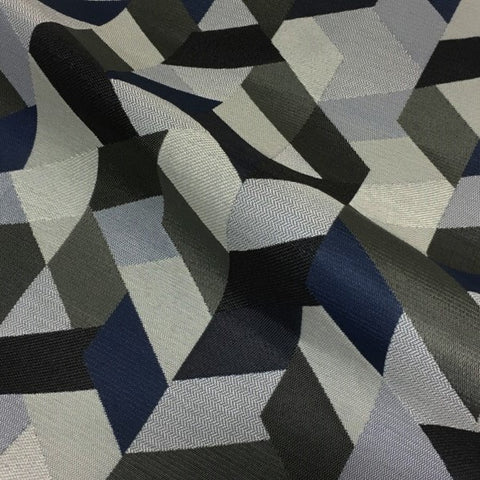 Remnant of Wolf-Gordon Overpass Navy Blue Upholstery Fabric