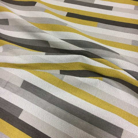 Designtex Pennington Goldfinch Textured Stripe Yellow Upholstery Fabric