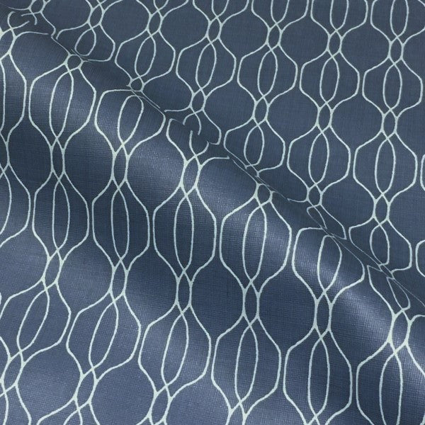 Arc-Com Isabella Rainstorm Ogee Pattern Blue Upholstery Vinyl