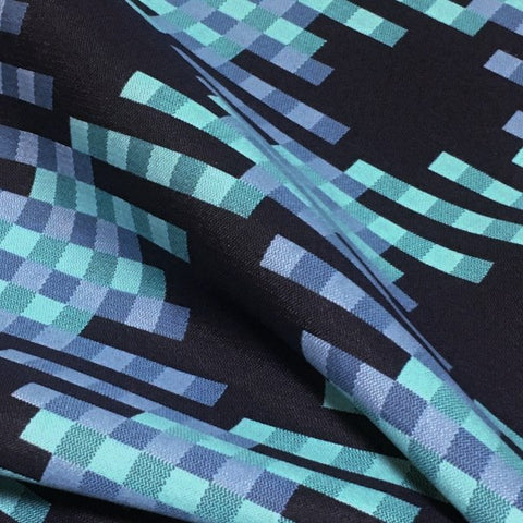 Maharam Link Lagoon Geometric Blue Upholstery Fabric