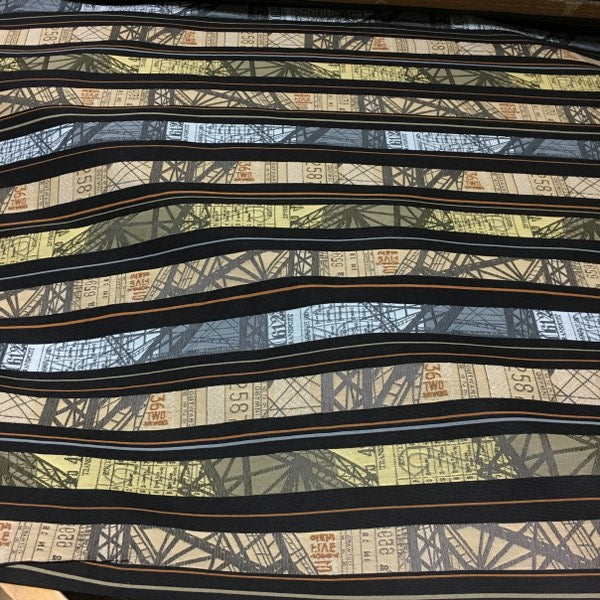 Arc-Com Metro Mineral Colorful Modern Stripe Black Upholstery Fabric