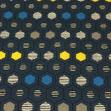 Designtex Segment Cadet Honeycomb Design Blue Upholstery Fabric