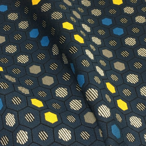 Designtex Segment Cadet Honeycomb Design Blue Upholstery Fabric