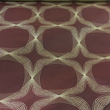 Arc-Com Kinetic Terracotta Geometric Lines Burgundy Upholstery Fabric