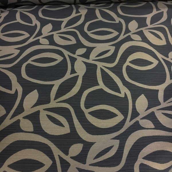 True Textiles Kiwi Mink Botanical Brown Upholstery Fabric
