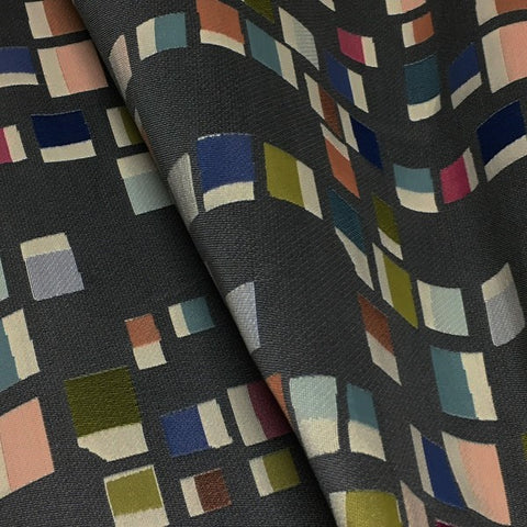 Momentum Pierre Fashionista Small Scale Geometric Gray Upholstery Fabric