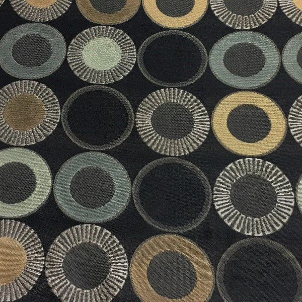 Arc-Com Yoyo Onyx Circle Design Black Upholstery Fabric
