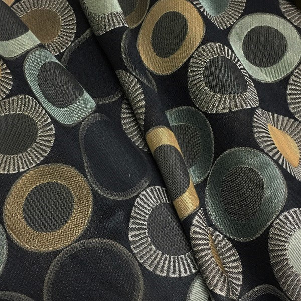 Arc-Com Yoyo Onyx Circle Design Black Upholstery Fabric