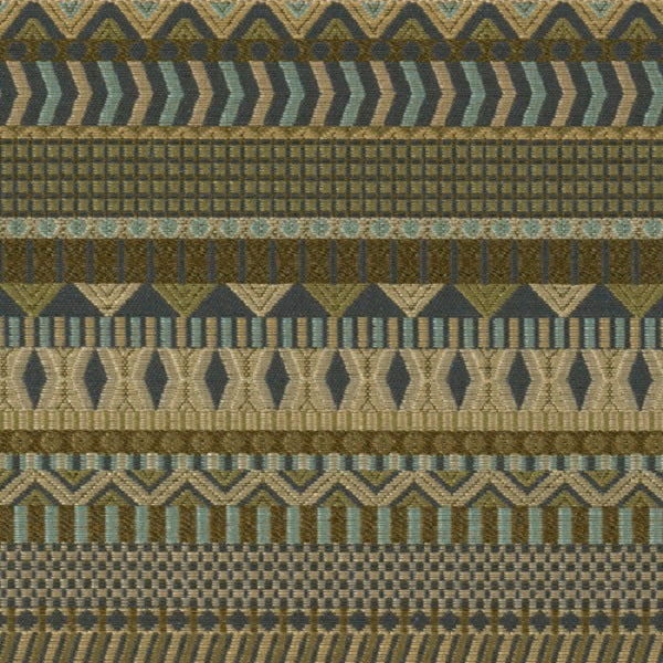 Knoll Menagerie Peacock Green Geometric Stripe Upholstery Fabric