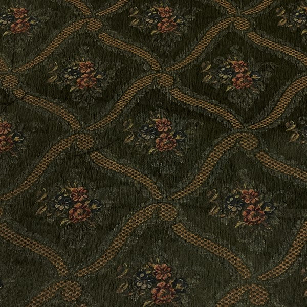 Burch Fabrics Fisher Hunter Green Floral Upholstery Fabric
