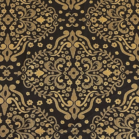 Burch Fabric Milas Black & Gold Upholstery Fabric