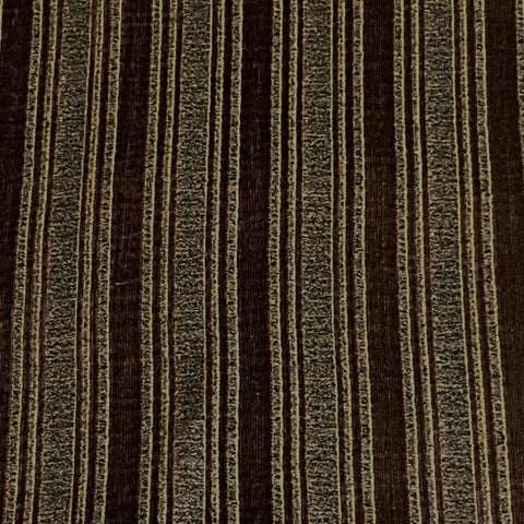 Burch Fabrics Ledger Coffee Raised Chenille Stripe Upholstery Fabric