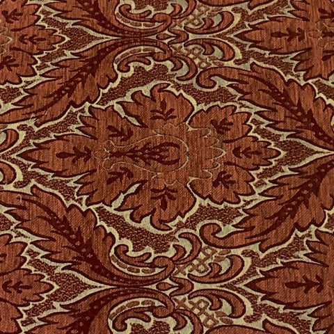 Upholstery Mazaro Moss Hindley Brown Damask Chenille Fabric By The