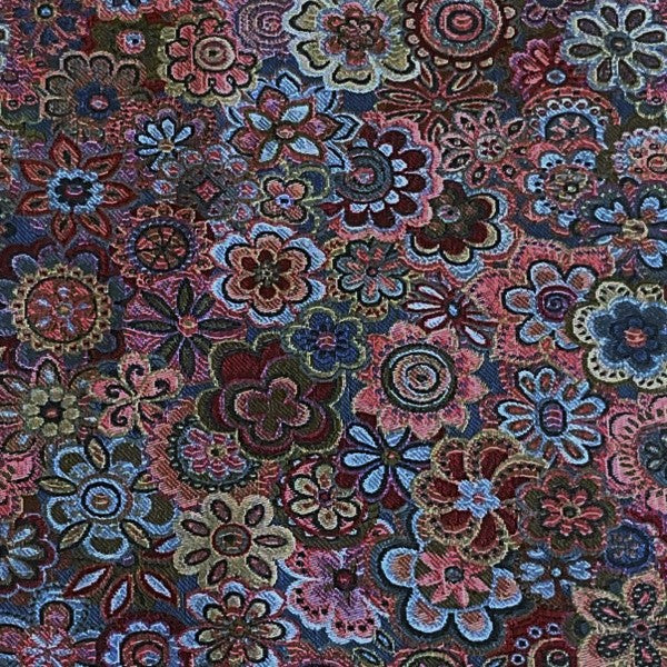 Burch Fabrics Bountiful Blue Floral Upholstery Fabric