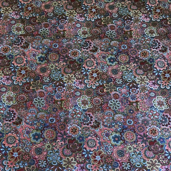 Burch Fabrics Bountiful Blue Floral Upholstery Fabric