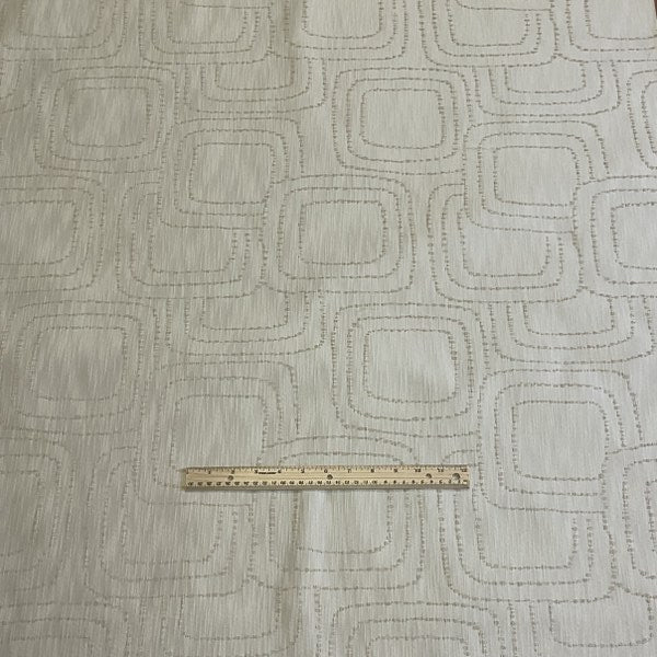 Burch Fabrics Squares Ivory Upholstery Fabric