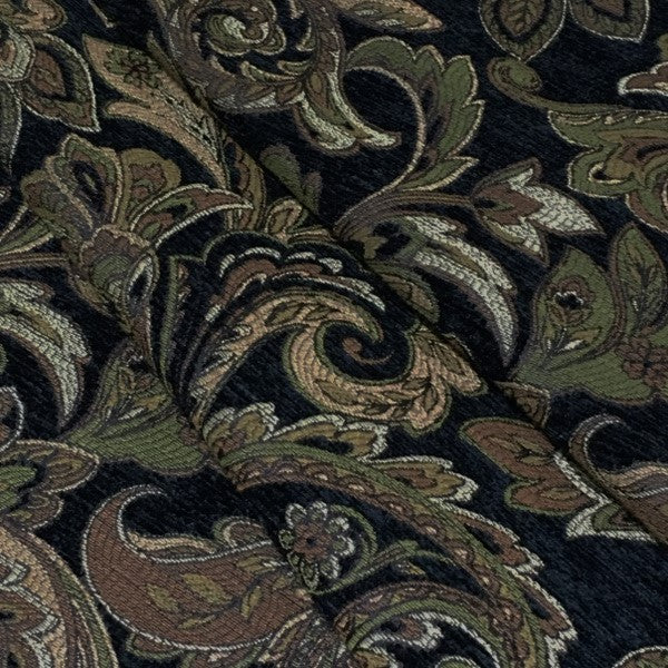 Swavelle Mill Creek Upholstery Fabric Paisley Design Mathis Ebony Toto Fabrics