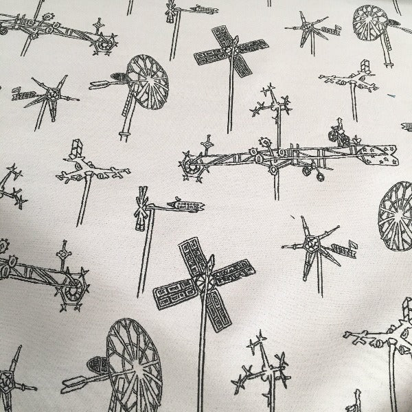 Mayer Whirligig Snow White Sunbrella Upholstery Fabric