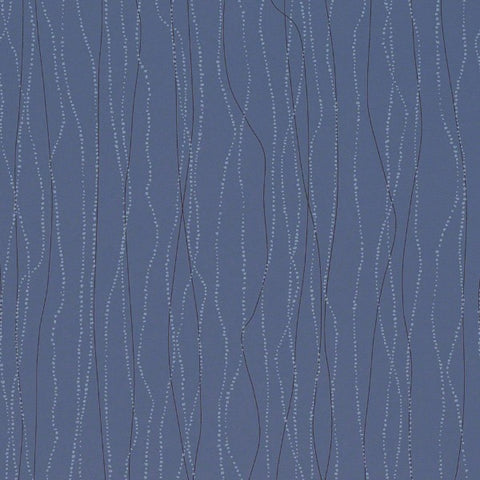 Remnant of CF Stinson Effervescence Nautical Blue Upholstery Vinyl
