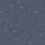 Remnant of CF Stinson I Spy Indigo Upholstery Fabric
