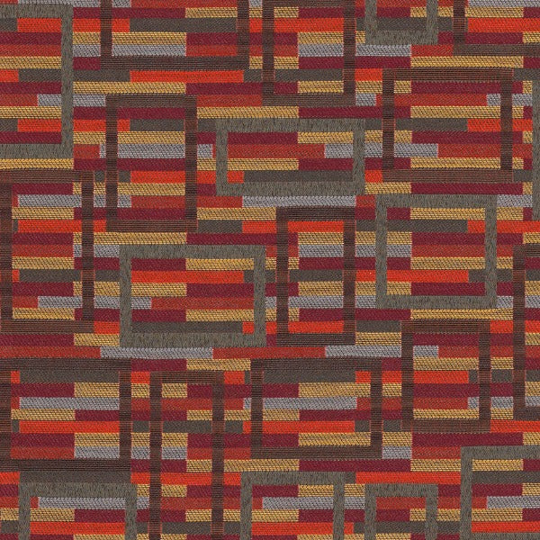 Remnant of CF Stinson Marquetry Tandoori Upholstery Fabric