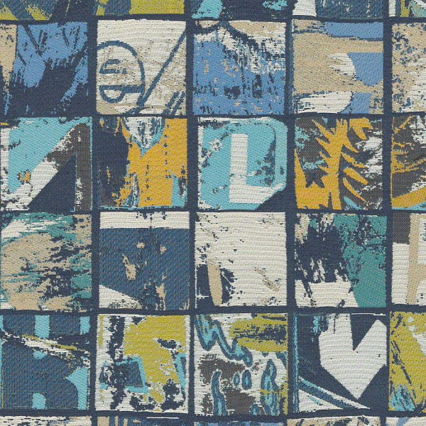 Remnant of CF Stinson Storyboard Electric Upholstery Fabric