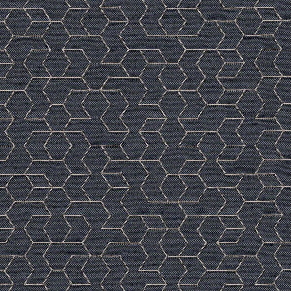 Remnant of CF Stinson Tangram Denim Upholstery Fabric