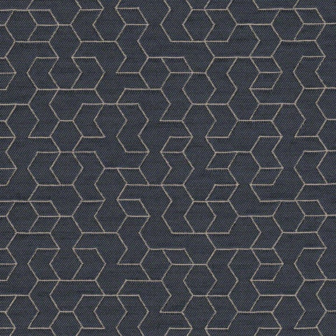 Remnant of CF Stinson Tangram Denim Upholstery Fabric