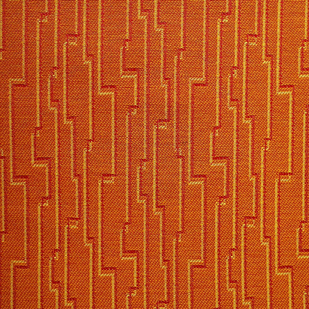 Fabric Remnant of Robotic Papaya Orange Upholstery Fabric