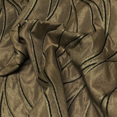 Rovigio Camel Waves Brown Drapery Fabric