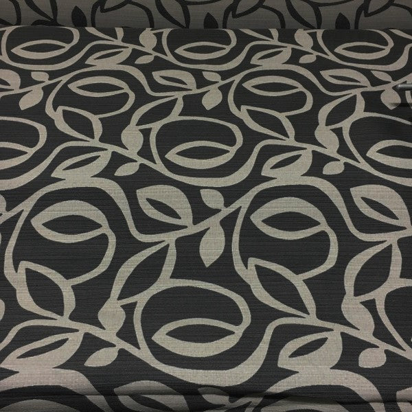 True Textiles Upholstery Fabric Modern Botanical Design Kiwi Graphite Toto Fabrics