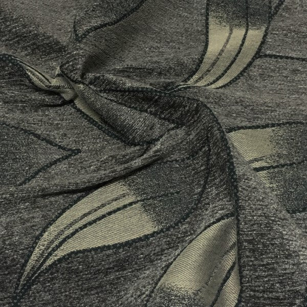 True Textiles Upholstery Fabric Botanical Chenille Wynn Gunmetal Toto Fabrics