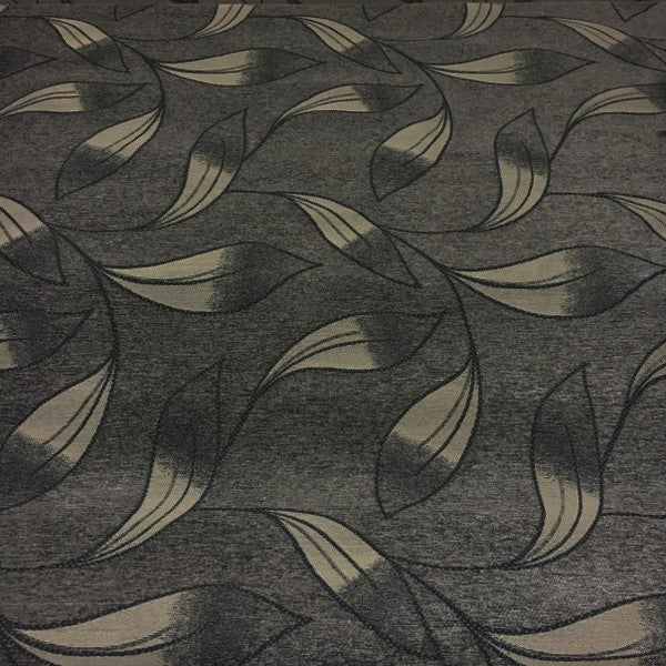 True Textiles Upholstery Fabric Botanical Chenille Wynn Gunmetal Toto Fabrics
