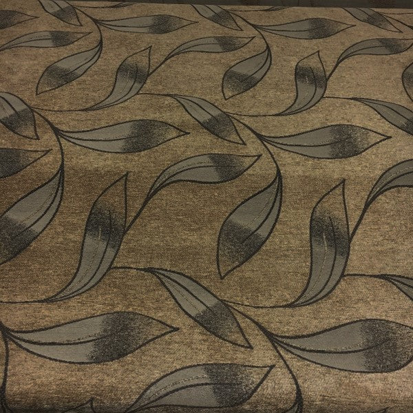 True Textiles Upholstery Fabric Botanical Chenille Wynn Toffee Toto Fabrics