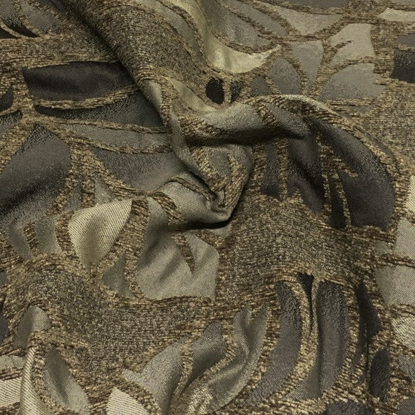 True Textiles Upholstery Fabric Botanical Raised Chenille Rio Taupe Toto Fabrics
