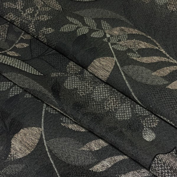 True Textiles Upholstery Fabric Botanical Enco Gunmetal Toto Fabrics