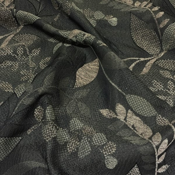 True Textiles Upholstery Fabric Botanical Enco Gunmetal Toto Fabrics
