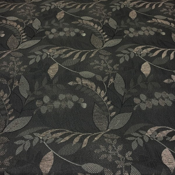True Textiles Upholstery Fabric Botanical Enco Gunmetal Toto Fabrics