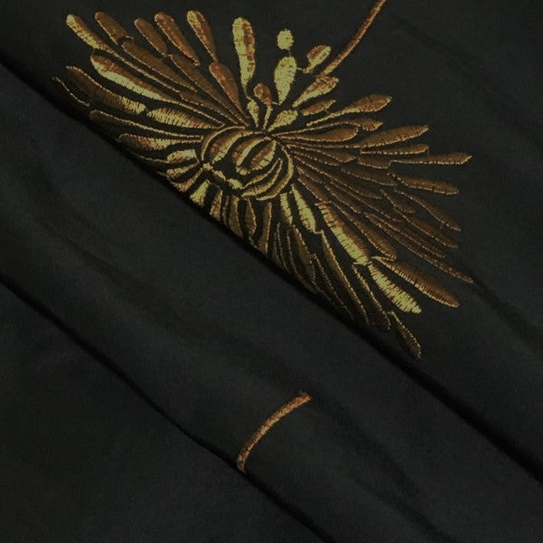 Drapery Fabric Embroidered Dowery Ebony Toto Fabrics