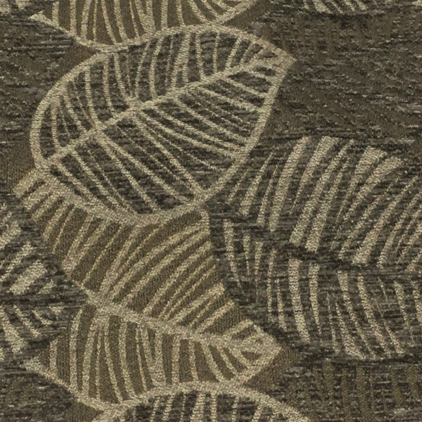 True Textiles Upholstery Fabric Leaf Design Lanyon Graphite Toto Fabrics