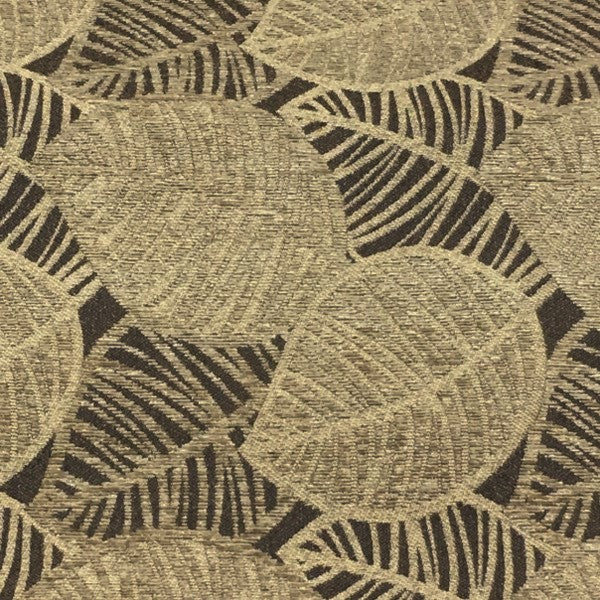 True Textiles Upholstery Fabric Leaf Design Lanyon Camel Toto Fabrics