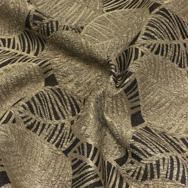 True Textiles Upholstery Fabric Leaf Design Lanyon Camel Toto Fabrics