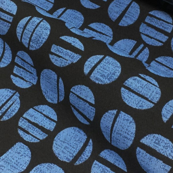 Arc-Com Sundial Midnight Geometric Blue Upholstery Fabric