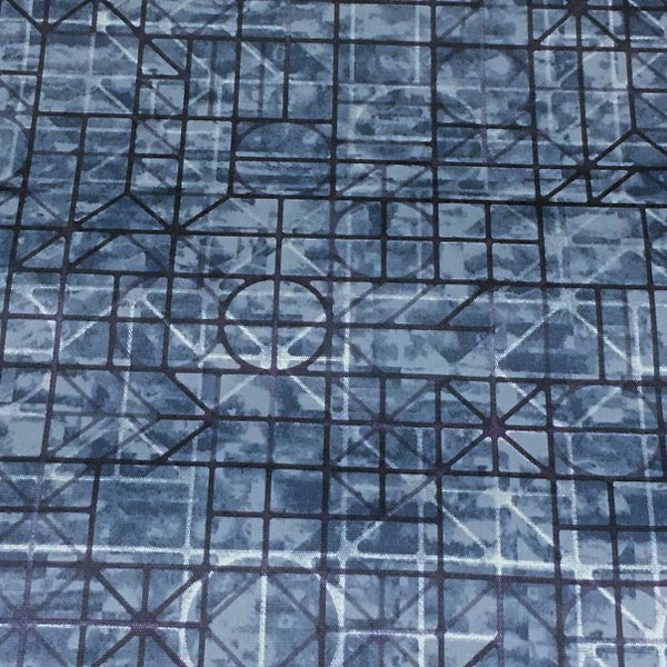 Network Navy Geometric Blue Upholstery Vinyl 