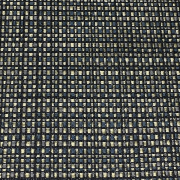 Tattersall Reverse Navy Small Check Blue Upholstery Fabric