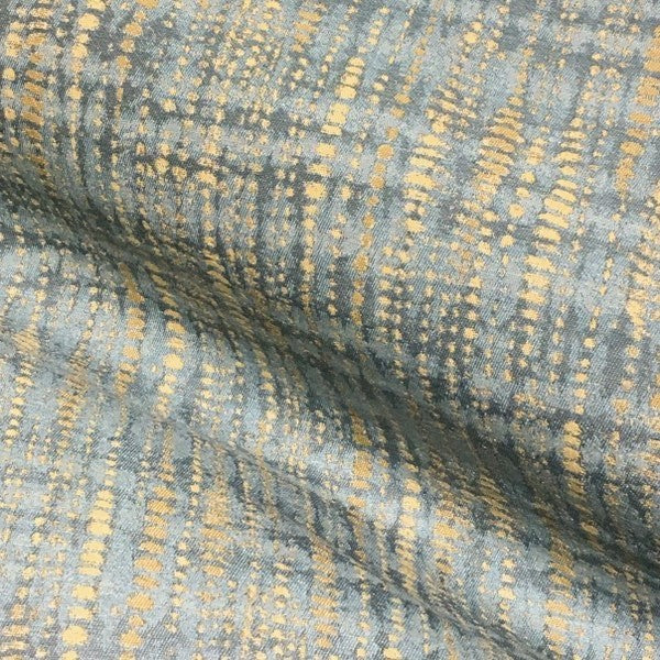 CF Stinson Vanish Aqua Dotted Stripe Blue Upholstery Fabric
