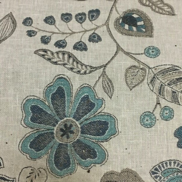 Swavelle Mill Creek Agrove Sky Floral Gray Upholstery Fabric