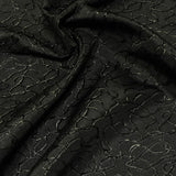 Scribbles Waves Onyx Black Drapery Fabric