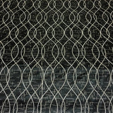 Script Steel Designer Black Drapery Fabric